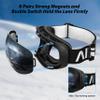 AirsFish Ski Goggles, Magnetic Side-Clip Snowboard Goggles Over Glasses -OTG Anti Fog 100% UV 400 Protection for Men Women Youth Black view 2