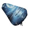 Moon Over Ocean Waterproof Bike Seat Cover Rainproof and Dust Resistant Bike Seat Saddle Cover Bicycle Seat Cushion Protector with Drawstring view 1