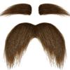 Itscolofy Mustache Self Adhesive and Eyebrows Set, Stick On Mustache Costume, Beard Material Novelty for Halloween Costume Festival Party (Brown) view 1