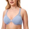 DELIMIRA Women's Front Closure Racerback Plus Size Bra Moonlight Blue 40C view 1