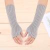 Knit Fingerless Gloves for Women, Thumbhole Warm Winter Arm Warmers Hand Warmers for Women Girls (Grey, One Size) view 3