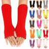 Arm Covers Cute Women Kawaii Japanese Arm Warmer for Girls Goth Gloves Fingerless Knitted Arm Sleeve (RD1, One Size) view 3
