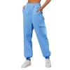 SHAOBGE Fall Homecoming Sweatpants for Women 2024 Casual Elastic Drawstring High Waist Sweatpant Vacation Oversized Y2k Pants,D-Blue,XX-Large, October 11-12, view 1