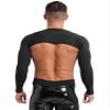 Alvivi Men's Muscle Shrug Tops Long Sleeve Open Front Crop Tops Sun Protection Blouse Clubwear Black One Size view 2