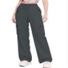 Betusline Girl's High Waist Wide Leg Cargo Pants Y2K Parachute Pants with Pockets and Drawstring, Dark Gray, 13-14 Years = Tag 170 view 1
