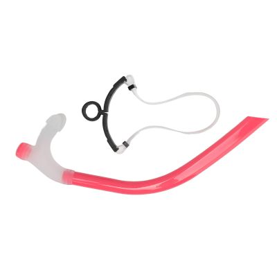 Swimming Snorkel for Swimming Laps, Swim Snorkel Adjustable Head Brace Hydrodynamic Tube Shape Reduced Drag Silicone Nozzle, Swim Snorkel for Lap Swimming Adult for Snorkeling (Transparent Pink)