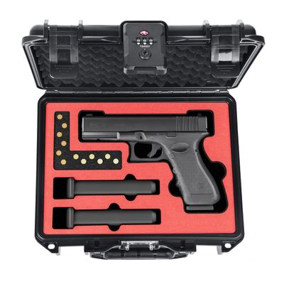 Kinghardcase Lockable TSA Handgun Case for Glock-TSA Approved Firearm Travel Case with Built-In TSA Lock, Waterproof Pistol Case, Gun Case for GLOCK G17/G19/G43/G20/G21/G22/G23/G31/G32/G37/G38/G45