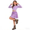 Rolanko Girls Sequin Skirt Elastic Waist Glitter Sparkly Skirt with Lining Shiny Skort for Kids Party Dance (Purple, 12-14) view 4