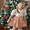 Rolanko Girls Sequin Skirt Elastic Waist Glitter Sparkly Skirt with Lining Shiny Skort for Kids Dance Party (Golden, 8-10) view 2