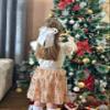 Rolanko Girls Sequin Skirt Elastic Waist Glitter Sparkly Skirt with Lining Shiny Skort for Kids Dance Party (Golden, 8-10) view 4