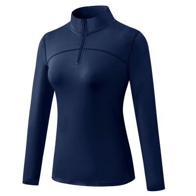 The Warmth of Other Suns Square Neck Tops for Women Womens Sun Shirt Long Sleeve Navy