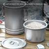 Camping Cookware Set, Portable Camping Pot with Lid, Stainless Steel Steaming and Boiling Camping Pot, Outdoor Cooking Pot Cookware for Outdoors Indoors Kitchen Campfire view 3