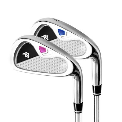 Golf Iron No.7 for Men and Women - Single Iron with Steel/Carbon Body and Ergonomic Correct Grip, Perfect for Beginners (Pink,Steel-Round Grip)