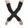 NineFit Basics Women's Long Fishnet Gloves 80s Rhinestone Mesh Fingerless Opera Gloves for Women Girls 1920s Accessories (Black, One Size) view 1