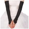 NineFit Basics Women's Long Fishnet Gloves 80s Rhinestone Mesh Fingerless Opera Gloves for Women Girls 1920s Accessories (Black, One Size) view 4