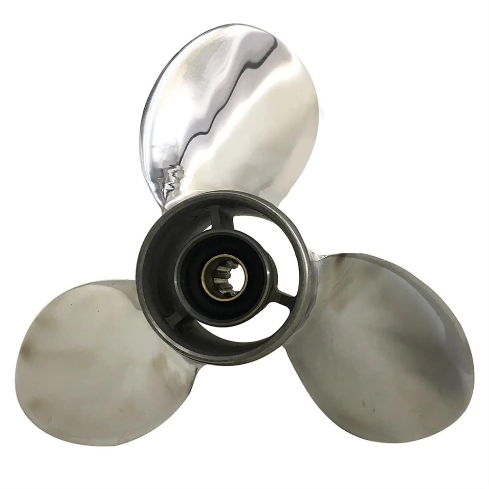 DSUIUWER Stainless Steel Propeller Compatible with Yamaha 9.9Hp 15Hp 20Hp Outboard Engine 9 1/411-J, 63V-45943-00-EL