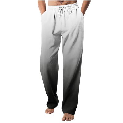 Cambkatl Men's Stylish Gradient Sweatpants Comfy Casual Joggers Drawstring Waist Sports Lounge Pants with Pockets