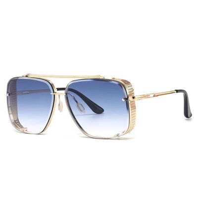 Oversized Steampunk Square Pilot Sunglasses for Men Women Outdoor Shades Glasses (Gradient blue)