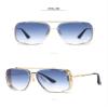 Oversized Steampunk Square Pilot Sunglasses for Men Women Outdoor Shades Glasses (Gradient blue) view 2