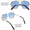 Oversized Steampunk Square Pilot Sunglasses for Men Women Outdoor Shades Glasses (Gradient blue) view 4