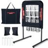 9 Hole Pitching Net with Strike Zone, Baseball Pitching Target, Softball Pitching Net, Portable Pitcher Training Equipment Height AdjustableBlack Pro view 1