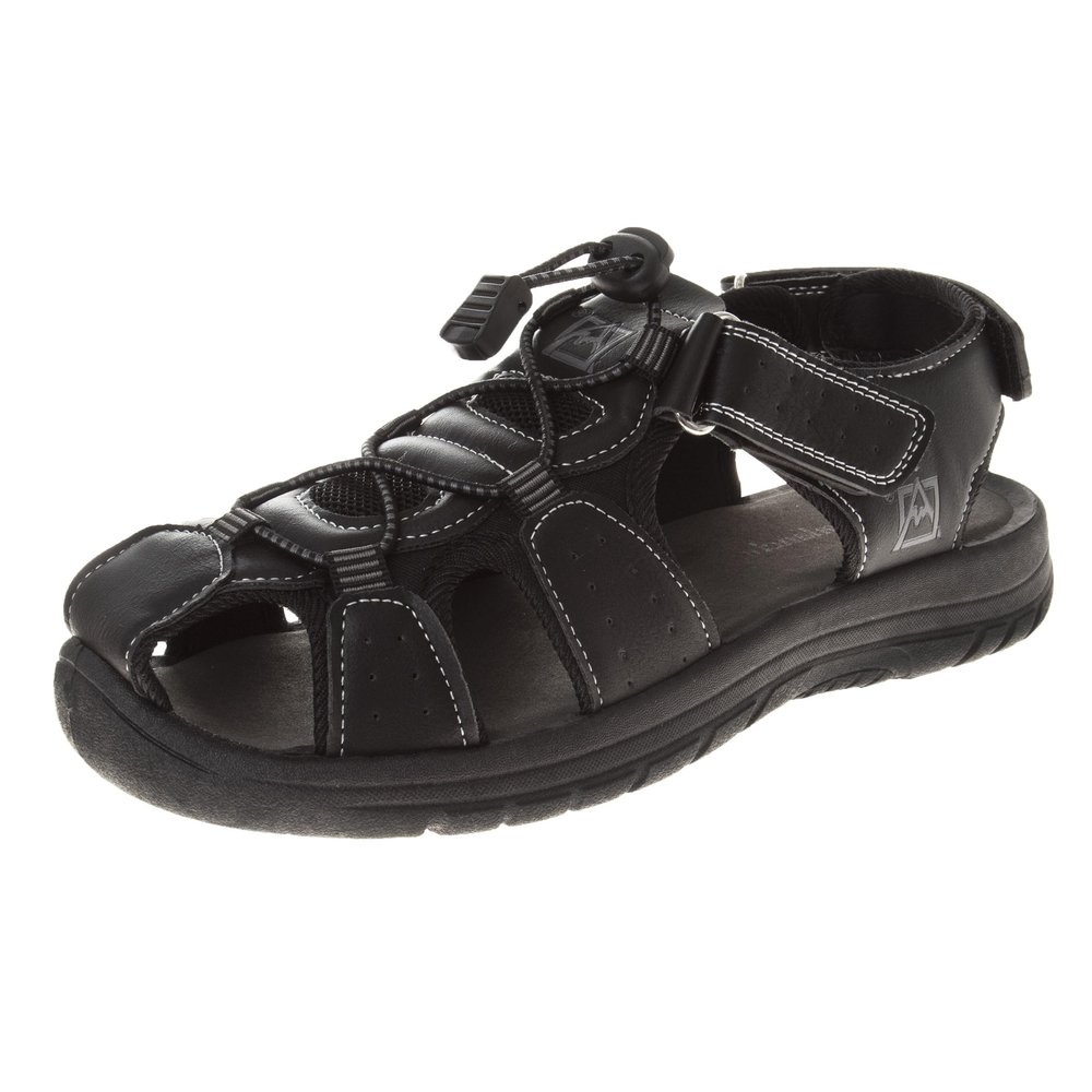 Avalanche Mens Closed Toe Sandals Strap Adjustable - Summer Beach Waterproof Fisherman Sandal Watershoe - Black (size 9 Adults)
