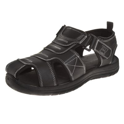 Avalanche Mens Closed Toe Sandals Adjustable Strap - Waterproof Fisherman Sandal Summer Beach Water shoe - Midnight Black (size 8 Adults)