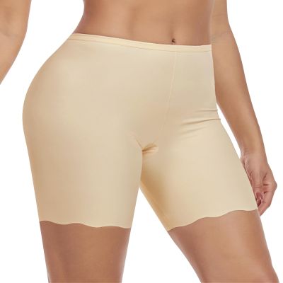 AugYew Slip Shorts for Under Dresses Women Soft Seamless Anti Chafing Boyshorts Cooling Panties for Under Skirts,Nude,XXL
