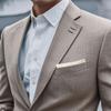 BEWDIO Satin Pocket Squares for Men, Solid Beige Boys Handkerchiefs for Wedding Party (62-02M) view 2