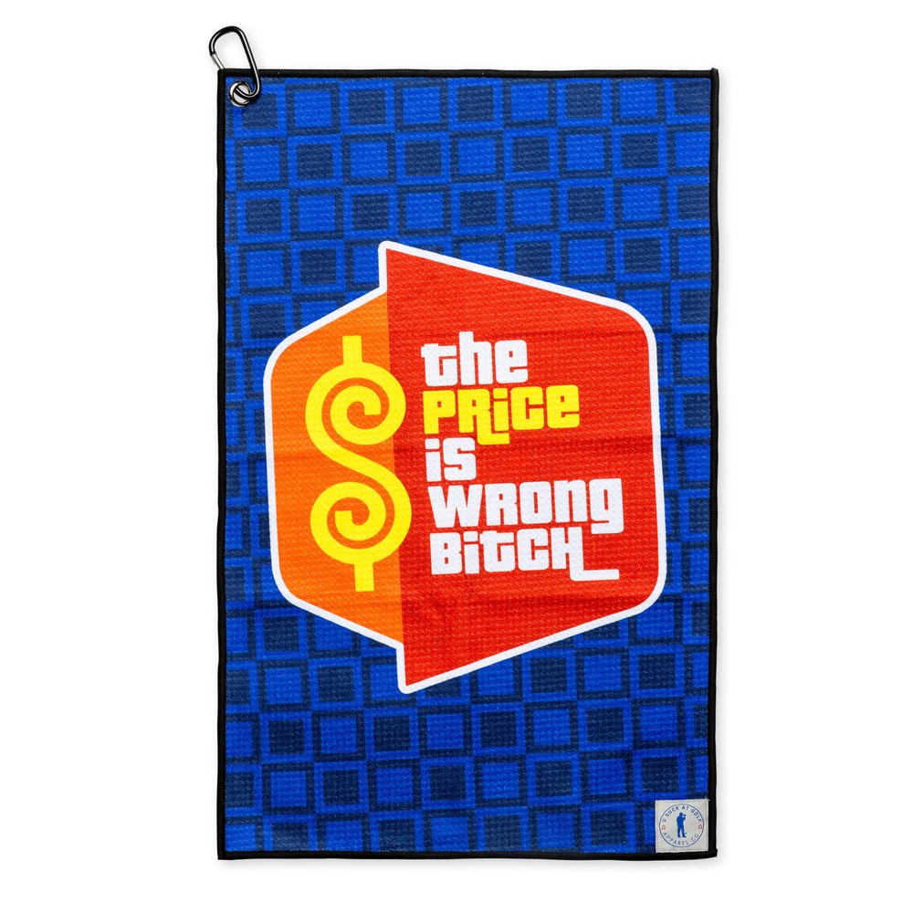 U Suck at Golf Funny Golf Towel for Bag - Super Absorbent Microfiber, Quick-Dry, Waffle Texture & Unique Design Prints to Stand Out on Golf Course | The Price is Wrong Towel - 25" x 15"