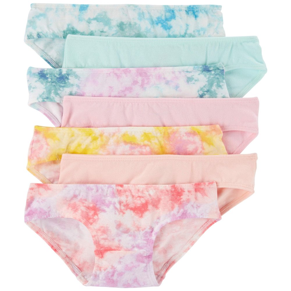 Carter's Girls' Little 7-pack Underwear (Blue/Pink Tie-Dye, 4-5)