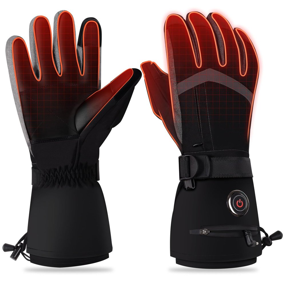 YBWLCLO Heated Gloves for Men Women, New Upgrade Rechargeable 6000mAh Heated Gloves, Touchscreen Waterproof Winter Heated Motorcycle Gloves Skiing Camping Hunting Cycing Hiking Fishing Gloves