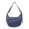 Nylon Crescent Crossbody Shoulder Bag, Luna Adjustable Strap, Multi-Pocket Zipper Purse, Lightweight Sling, Casual Hobo for Women and Men (Blue) view 1
