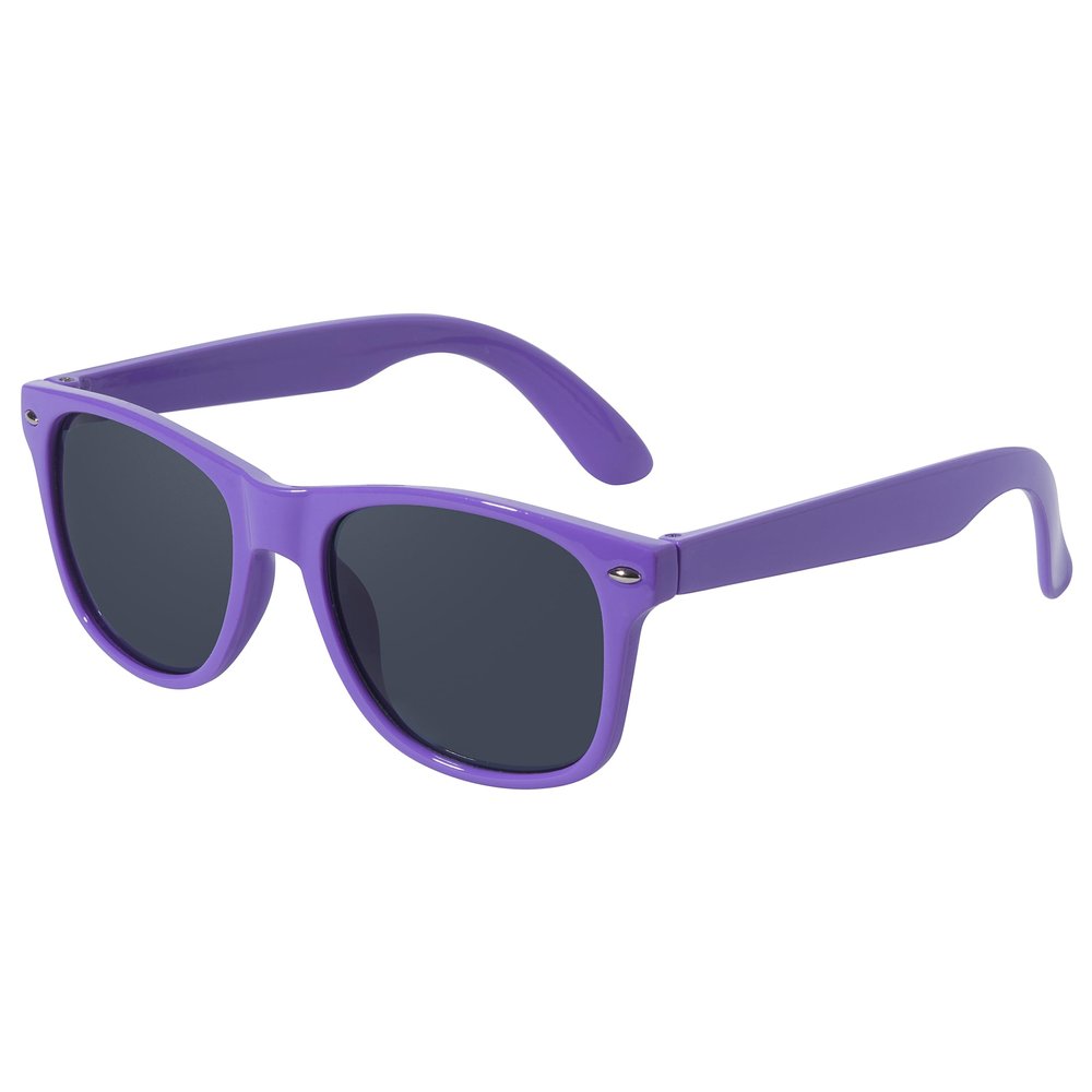 Kids Sunglasses with UV400 Protection - Lightweight, Flexible Frames - Shatter-Resistant Lenses (Gloss Purple, Smoke)