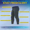 Essenclo Boys Compression Pants Leggings Tights Youth Athletic 3 Piece Base Layer Gear for Kids Sports, Football, Soccer - E2300 - BGW - 3-4 view 3