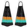 Voit Long Floating Rubber Fins, Duck Feet Fins, Comfortable Swimming Fins for Men & Women, Great for Swim Training, Snorkeling & More Size L (7-8) Black, Orange & Teal view 1