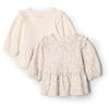Amazon Essentials x Sofia Grainge Baby Girls' 3/4 Sleeve Knit Top, Pack of 2, Ivory/Sketch Floral, 6-9 Months view 1
