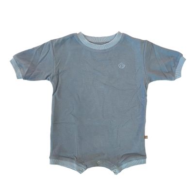 About Baby Shop Geneve Oversized Brushed Jersey Romper - Angel Wing Embroidery - Cozy (Cloud, 6-12 Months)