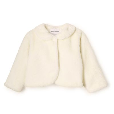 Amazon Essentials x Sofia Grainge Toddler Girls' Faux Fur Jacket, Ivory, 3T