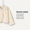 Amazon Essentials x Sofia Grainge Toddler Girls' Faux Fur Jacket, Ivory, 3T view 3