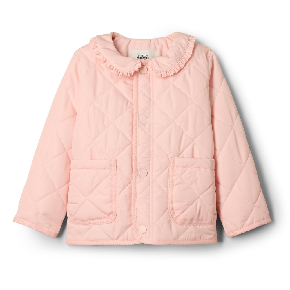 Amazon Essentials Unisex_baby Quilted Mid-Weight Field Jacket, Pink, 24 Months