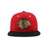 Chicago Blackhawks NHL Officially Licensed Adjustable Snapback Hat Flat Bill Z11 Icon Two Color view 2