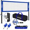 Outdoor Portable Volleyball Net Set with Adjustable Height Steel Poles, Volleyball, Anti-sag Winch System, Pump, Boundary Line, and Carry Bag for Backyard, Beach, Lawn view 1
