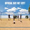 Outdoor Portable Volleyball Net Set with Adjustable Height Steel Poles, Volleyball, Anti-sag Winch System, Pump, Boundary Line, and Carry Bag for Backyard, Beach, Lawn view 2