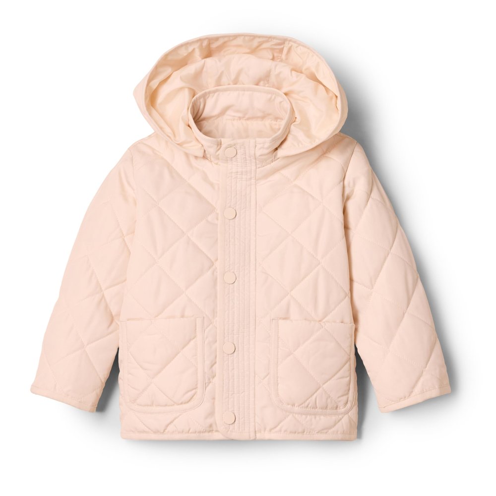 Amazon Essentials x Sofia Grainge Unisex Babies' Midweight Field Jacket with Hood, Pearl, 24 Months