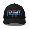 RIVEMUG NG Kamala Harris 2024 Embroidered Curved Bill Trucker Hat Mid Crown Adjustable Cap Black view 2