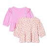Amazon Essentials x Sofia Grainge Baby Girls' 3/4 Sleeve Knit Top, Pack of 2, Pink/Small Ladybugs, Newborn view 1