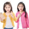 Boys Girls Toddler Cardigan Sweater Fall Winter Solid Color Hollow Knitted Jacket Party Birthday (Hot Pink, 4-5 Years) view 2
