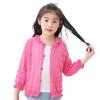 Boys Girls Toddler Cardigan Sweater Fall Winter Solid Color Hollow Knitted Jacket Party Birthday (Hot Pink, 4-5 Years) view 4