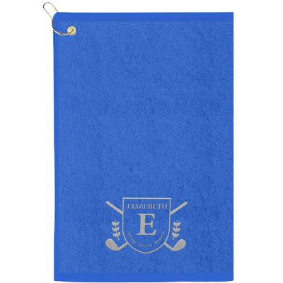 Personalized Passion Golf Towels with Corner Grommet - 16"x26" Customized Velour Cotton Golf Bag Towels with Name - Super Soft and Highly Absorbent - Quickly Remove Dirt and Sweat - Royal Blue